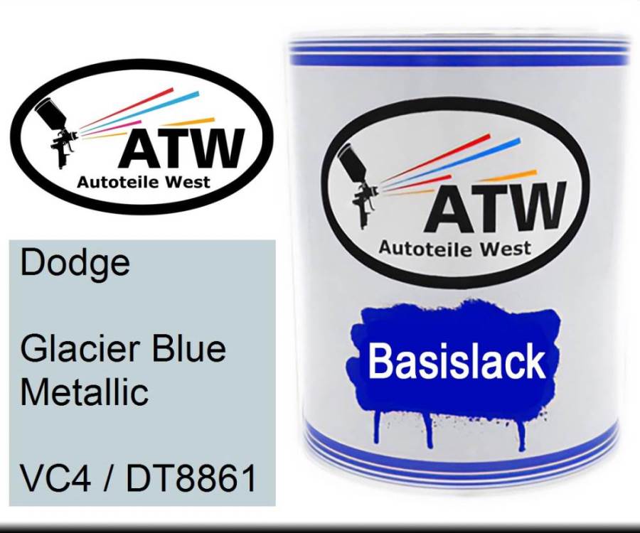 Dodge, Glacier Blue Metallic, VC4 / DT8861: 1L Lackdose, von ATW Autoteile West.